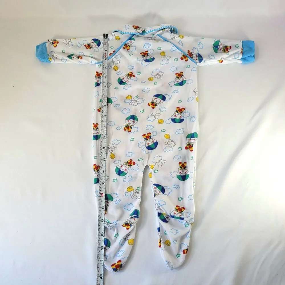 Vintage Playskool Long Sleeve Romper 3-6M One-Piece Pajamas 90s Retro Y2K Bears